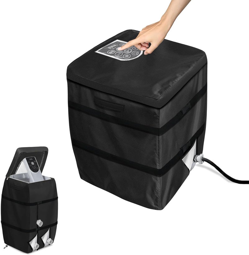 Hadisi Hot Tub Spa Heater Pump Cover with Transparent PVC Top Window and Zipper Opening,Heavy Duty Waterproof Dustproof Hot Tub Insulated Pump Cover for Multiple Brands (Black) - Image 1